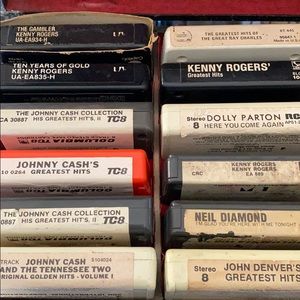 25 Country And Western 8 Track Tapes. With Case.